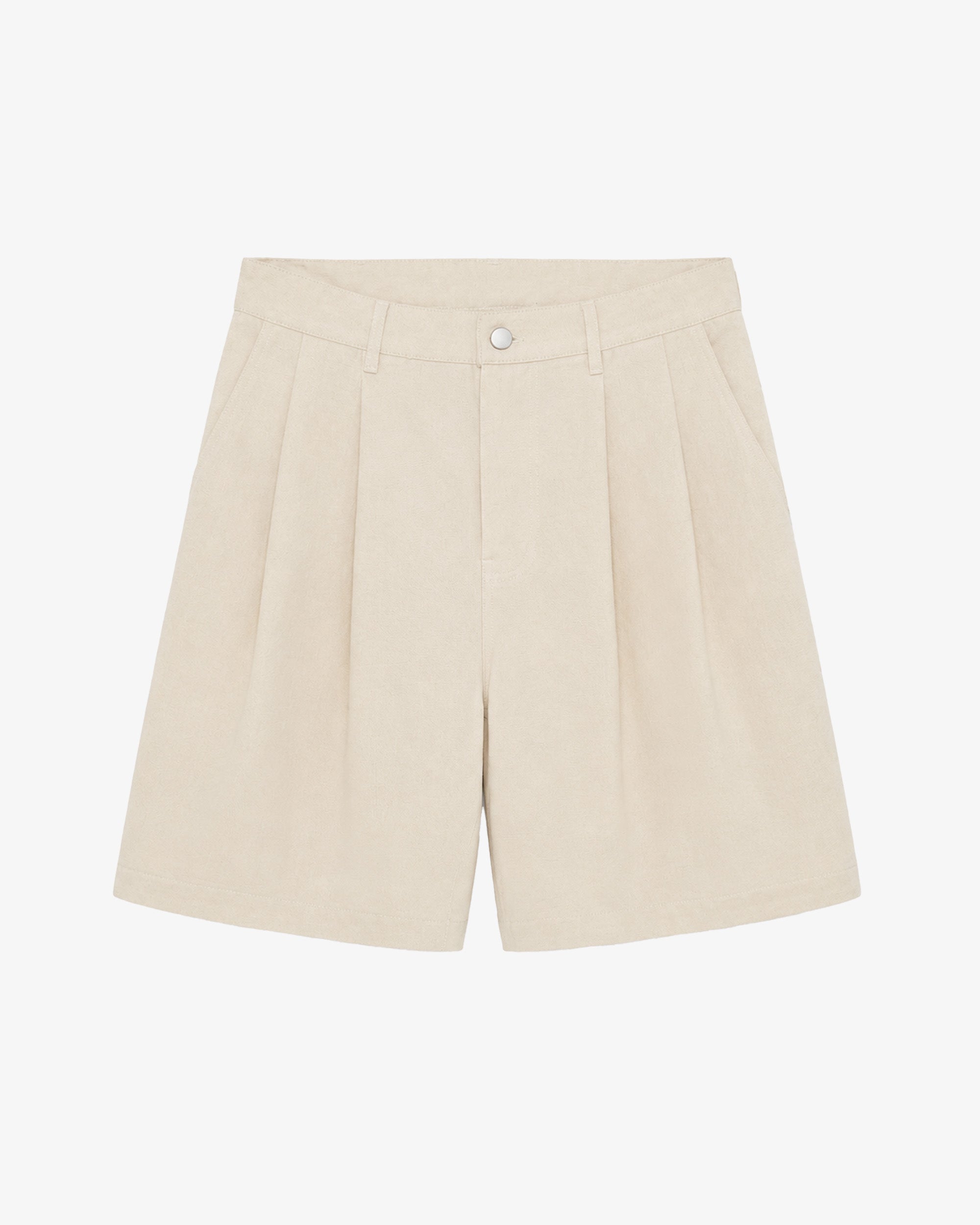 Double Pleated Canvas Short